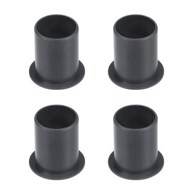 sourcing map Flanged Sleeve Plain Bearings 17 mm Bore 19 mm Outer Diameter 25 mm Length POM Coated Oil-Free Bushings Black Pack of 4