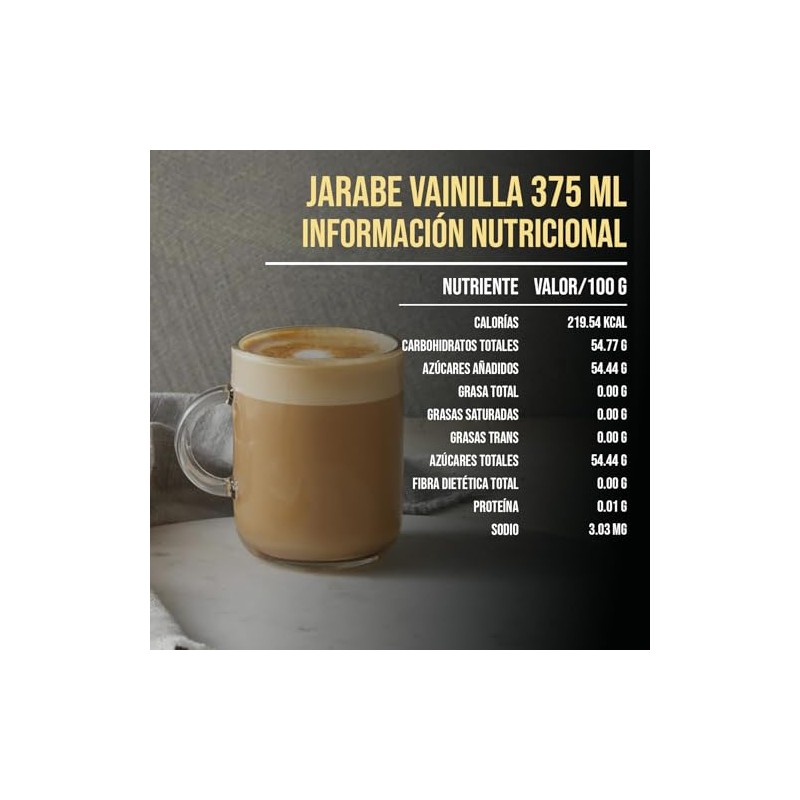 DaVinci Gourmet Jarabe Sabor Vainilla 375 ml para Café y