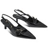 MUCCCUTE Black Kitten Heels for Women Pointed Toe Slingback Low