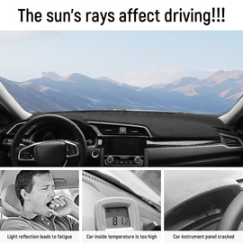 ZZEQYG Dash Cover for Honda Civic 2016 2017 2018 2019 2020 2021 Accessories Flannel Dashboard Cover 10th gen Civic Dash Mat Center Console Cover Sunshield Protector Pad