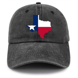 Nsfecokd Texas Flag Hats for Men Women, Texas Gifts and Souvenirs,Printed TX Lone Star State Map Shape Baseball Cap, Christmas Birthday Gifts for Texas Lovers Black