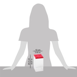 omada Design Confetti or candy container, Brick type, in transparent plastic and coloured lid - 1500 ml - 10x10x20,5 cm