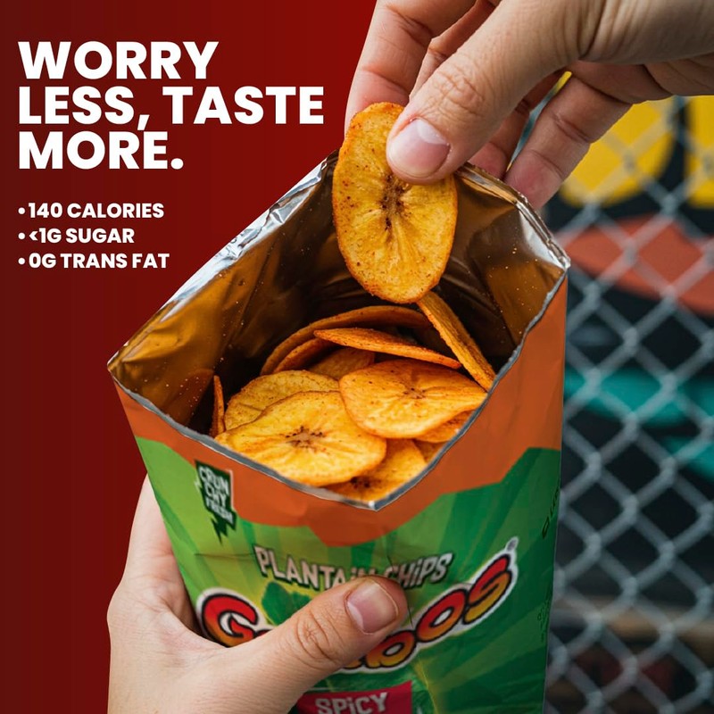 Gembos Plantain Chips - Spicy Chile Lime & Salt Flavor,