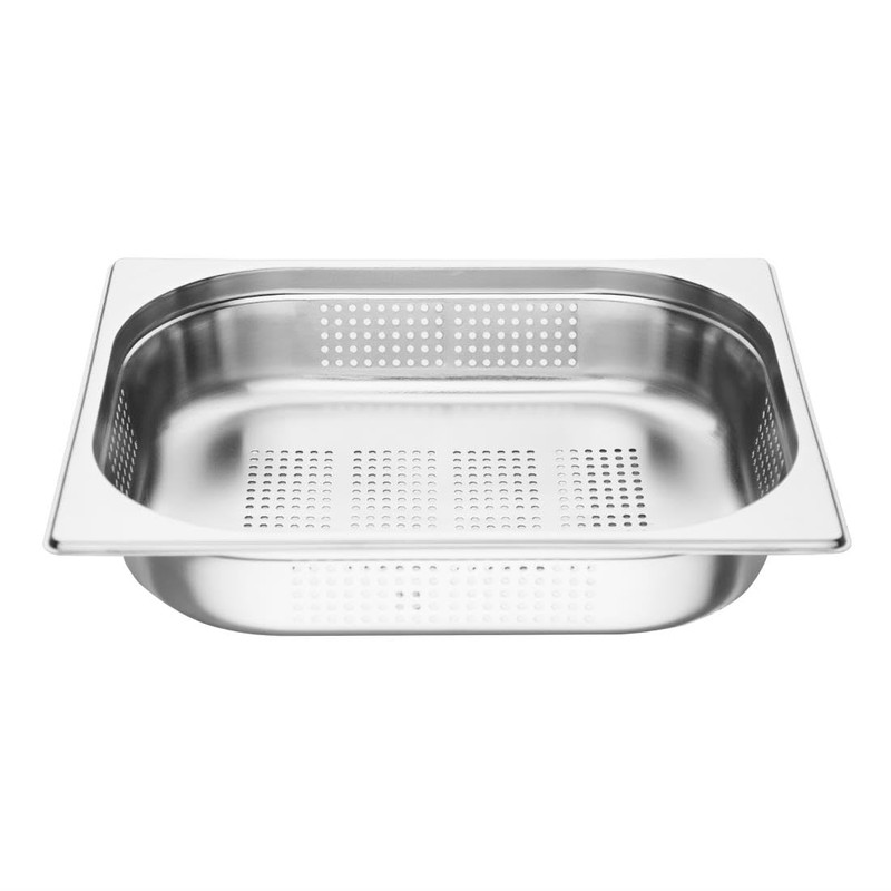 Vogue Stainless Steel Perforated 1/2 Gastronorm Tray 4 Litre /