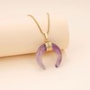 COAI Crescent Moon Crystal Amethyst Necklace for Women