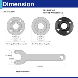 Usdrwam 7PCS Angle Grinder Nut Angle Grinder Flange Wrench Kit 9/16-13 Flange Metal Lock Nut Grinder Parts for Compatible with Dewalt Milwaukee Makita193465-4 Metabo Bosch Ryobi Black Decker 5"