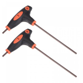 TOP-VIGOR 2Pcs 3mm Hex Key T-Handle, T Bar Dual End Wrench Spanner Allen Key for Home Repair and Mechanical Maintenance, Metric S2 Steel
