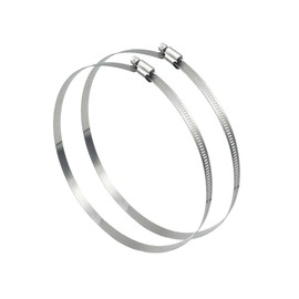 EesTeck 2Pcs 10" (Diameter) Adjustable 304 Stainless Steel Duct Clamps Hose Clamp Pipe Clamp Air Ducting Clamp worm drive hose clamps (251mm-273mm)