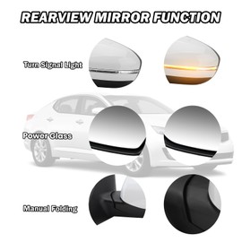 MOFOAP Driver Side Mirror Compatible with 2011 2012 2013 Kia Optima Mirrors with Turn Signal Light,Power Glass,Manual Folding,Replace KI1320152 White (5 Pins)