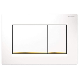 Geberit Dual Flush Push Button sigma30, 115.883. KK. 1, White/Gold/White