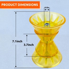 Boat Trailer Roller,4 inch Boat Rollers for Trailer,Bow Roller with Bells and Bolt,1/2 in Shaft Boat Trailer Bow Stop, Great for Boat Trailer Bracket,Yellow
