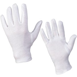 SC-Normteile SC0300 Jersey Gloves Cotton Gloves (12 Pairs) Size 6 (XS) - White - CAT 1-100% Cotton