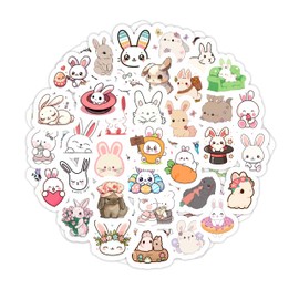 Pack of 100 Rabbit and Rabbit Stickers for Drinking Bottles and Laptops - Rabbit Party Gifts and Decorations, Waterproof Vinyl Stickers, Cute Animal Stickers - Bunny and Rabbit Stickers