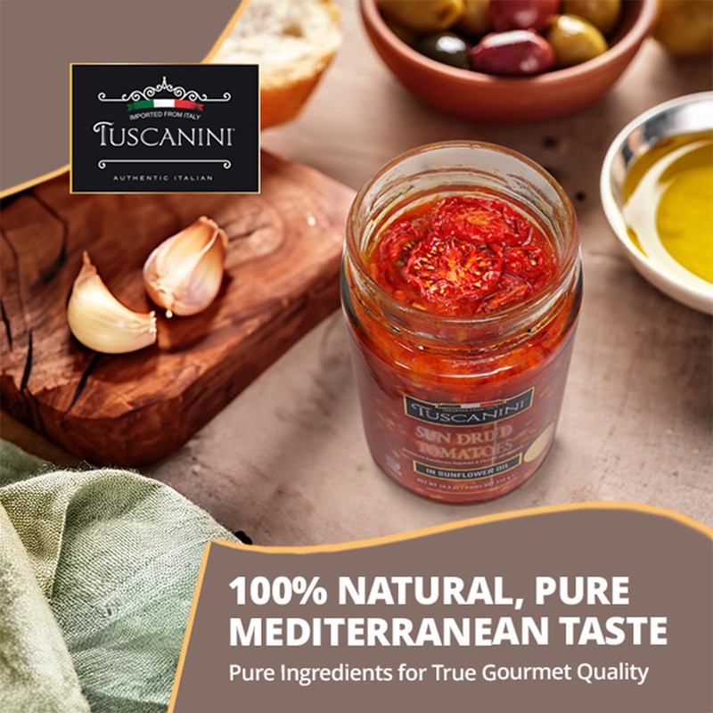Tuscanini Italian Sun Dried Tomatoes in Oil, 10.6 (2 Pack)