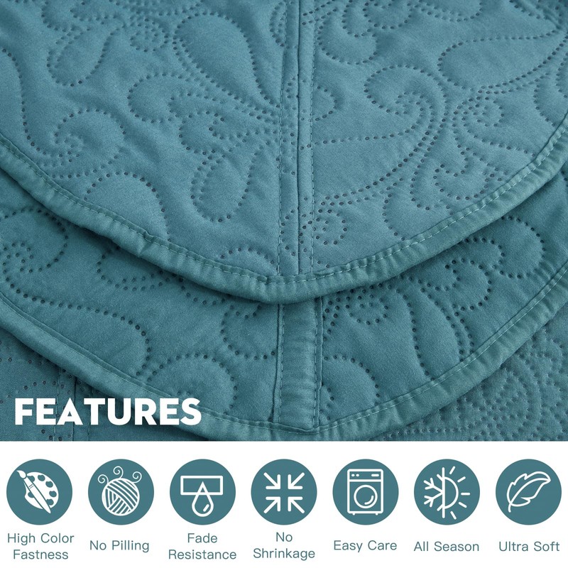 Blythease Oversized King Bedspread 128x120 Extra Wide, Ultrasonic Lightweight Bedding