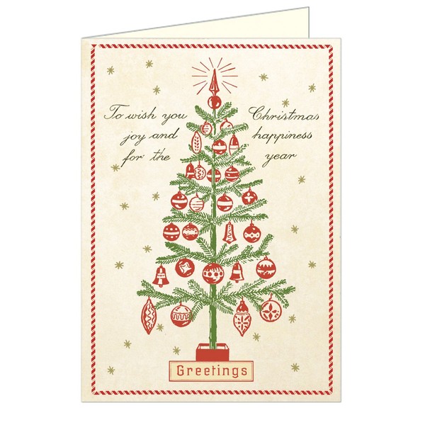 Cavallini Papers Glitter Greetings Christmas Tree Boxed Notes
