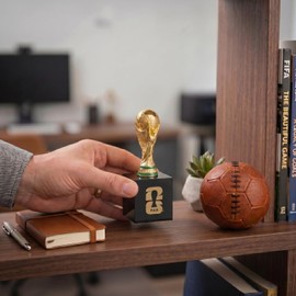 4-Inch Golden Soccer Championship Trophy Replica with Acrylic Base – Premium Solid Zinc Alloy Metal 3D Model, Timeless International Football Tournament Memorabilia,