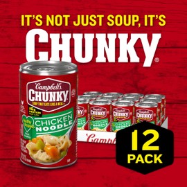 Campbell's Chunky Healthy Request Chicken Noodle Soup, 18.6 oz Can (12 Pack)