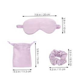 Beavorty Faux Silk Sleep Mask Set Soft Adjustable Eye Cover with Travel Storage Bag Hair Tie Comfortable Blackout Blindfold for Napping Flights Deep Sleep