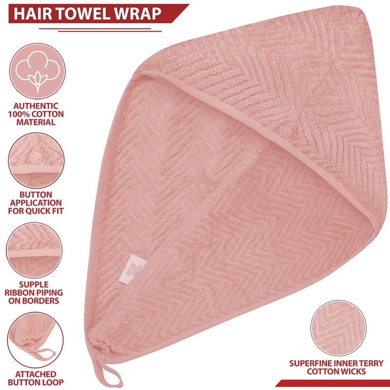 FAB-ON UK Hair Dry Towel Turban Style 100% Cotton Instant