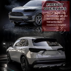 Precut Headlight Tail Light Tint Kit Film Fit for Honda HR-V 2023 2024 2025 Light Overlay Complete with Gloss Dark Smoke Wrap Cover Vinyl Decals Accessories