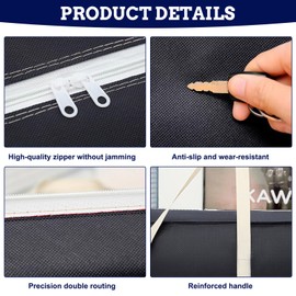 2 PCS Moving Packing Bags, Large Capacity Non-Woven Storage Bags with Zips, Heavy Duty Moving Totes, Waterproof Packing Boxes Bags for Moving House Travelling Camping Duvet Blankets Bedding Clothes