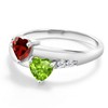 Gem Stone King 925 Sterling Silver Green Peridot Red Garnet
