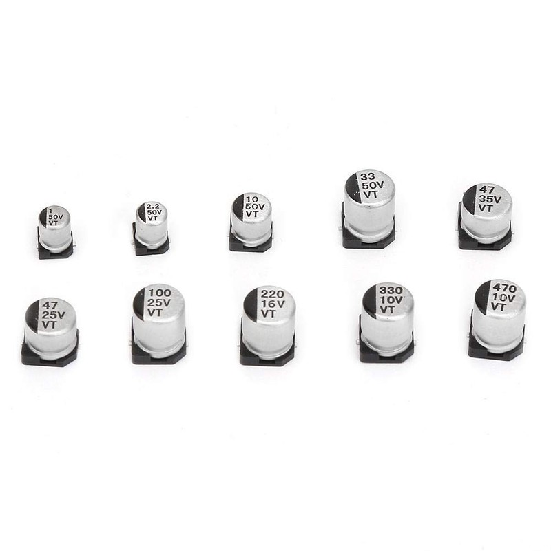 200 Pieces 10-50V Electrolytic Capacitor, SMD Electrolytic Capacitors Set 1uF