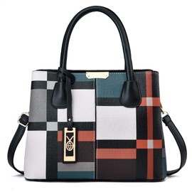 CHICAROUSAL Purses and Handbags for Women Leather Crossbody Bags Women's Tote Shoulder Bag (Gezi Black)