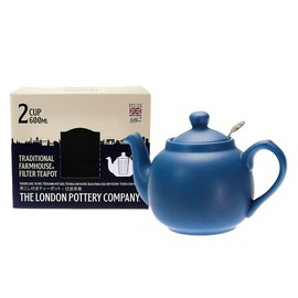 LONDON POTTERY Farmhouse Teapot for 2 Cup, Nordic Blue
