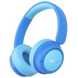 iClever BTH22 - Auriculares Bluetooth para niños, tiempo de reproducción de 60 horas, carga rápida USB C, Bluetooth 5.4, cable AUX, volumen seguro 74/