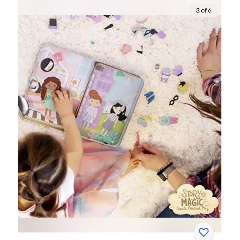 Story Magic Dress-Up Dolls Playset Pretend Play Magnetic Box Case