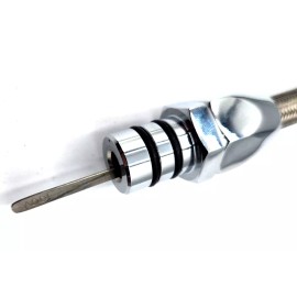 Unbranded GM Turbo Flexible Th 350 400 Transmission Dipstick Stainless Braided Firewall