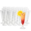 MATANA 24 Premium Plastic Champagne Flutes with Silver Glitter, 150ml