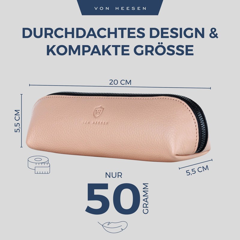 VON HEESEN® Genuine Leather Pencil Case Leather Pencil Case for