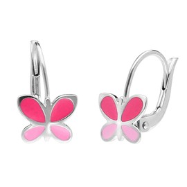 trendor Girls' Earrings 925 Silver Butterfly Magical Earrings for Girls Made of Sterling Silver Elegant Gift Idea for Kids 41595, enamel