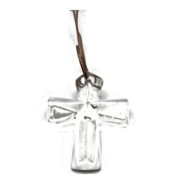 Gemstone Pendants Healing Crystal Crosses with Copper Wire for Necklace (clear-quartz)