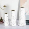 12inch White Gold Finish Marble Ceramic Flower Vase Home Decor