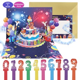 3D Birthday Card, Birthday Card with Music and Light, Pop Up Card Birthday with Envelopes and Happy Birthday Message Card, Birthday Card Woman Man Yes Funny Birthday Card Gifts