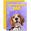 Dad Beagle Birthday Card - Superhero Cute Dog Design -