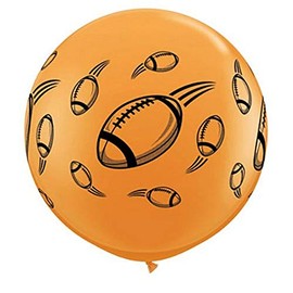 3' Football Around Latex Balloons (2ct)