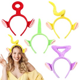 JAWUZ Pack of 4 Mouse Ears Bow Headband Sparkly Party Decoration Children Girls Women Princess Party Decoration Cosplay Costumes, a