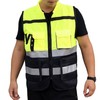 Reflective Safety Vest High Visibility Zipper Front Soft Collar Security