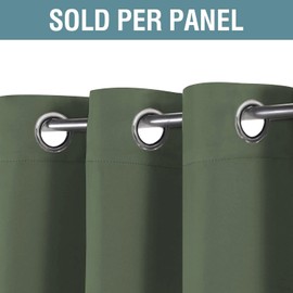 H.VERSAILTEX Blackout Curtain for Living Room Thermal Insulated Window Treatment Curtain Extra Long 84 inch Length Energy Saving Solid Grommet Top Blackout Drape, One Panel, Bronze Green, 52"W x 84"L