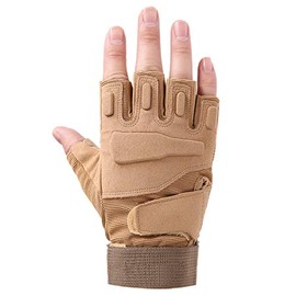 U-NEST Tactical Gloves, Half Finger, Airsoft Gloves, Military Fingerless Gloves, Airsoft Game Equipment, For Bicycles, Motorcycles, Outdoors (Turn + Half Finger, L)