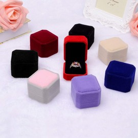 Velvet Finish Jewelry Box, Engagement Wedding Earrings Ring Pendant Display Box