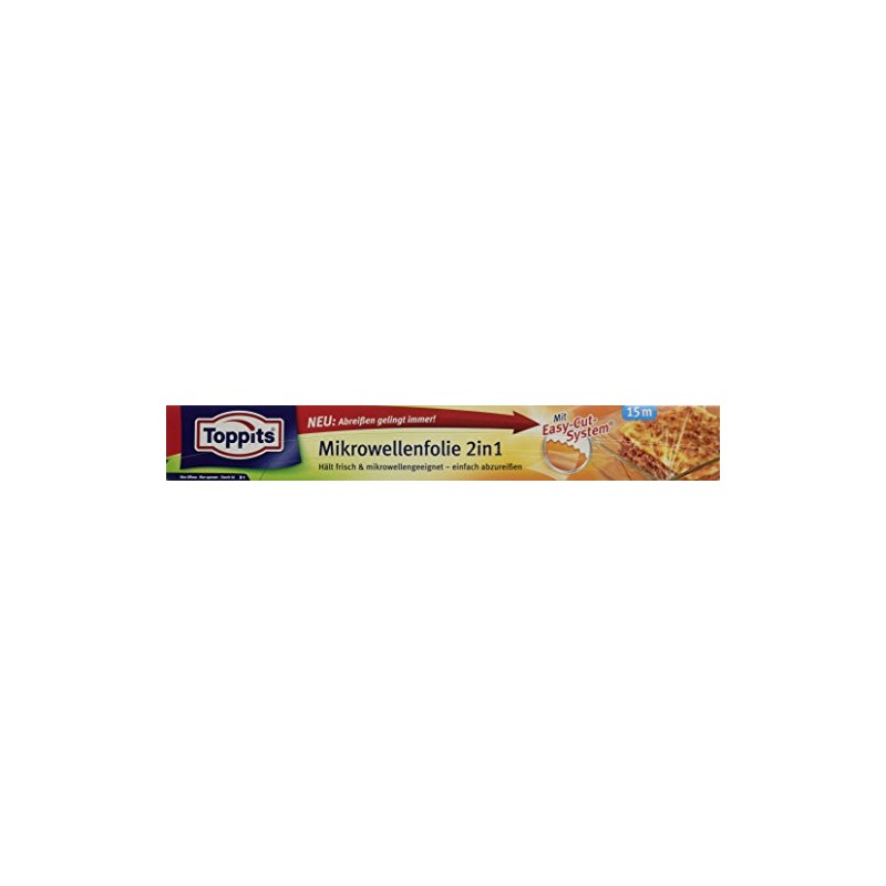 Toppits 2 in 1 Mikrowellenwellen- und Frischhaltefolie, 15 Meter, Breite