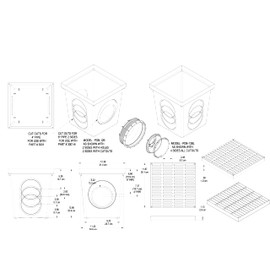 Polylok 12"x12" Square Catch Basin Kit (Green Grate)