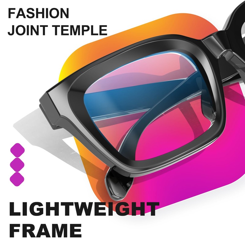 VISOONE Chunky Square Blue Light Blocking Glasses with Anti Computer