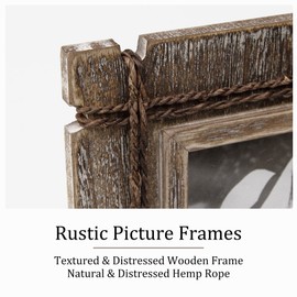 Takfot Rustic Farmhouse Picture Frames 5x7 Photo frame, Distressed Wood Frame Set of 2 for Wall Mount or TableTop Display, Gifts for Mother Father Family Friends Couple